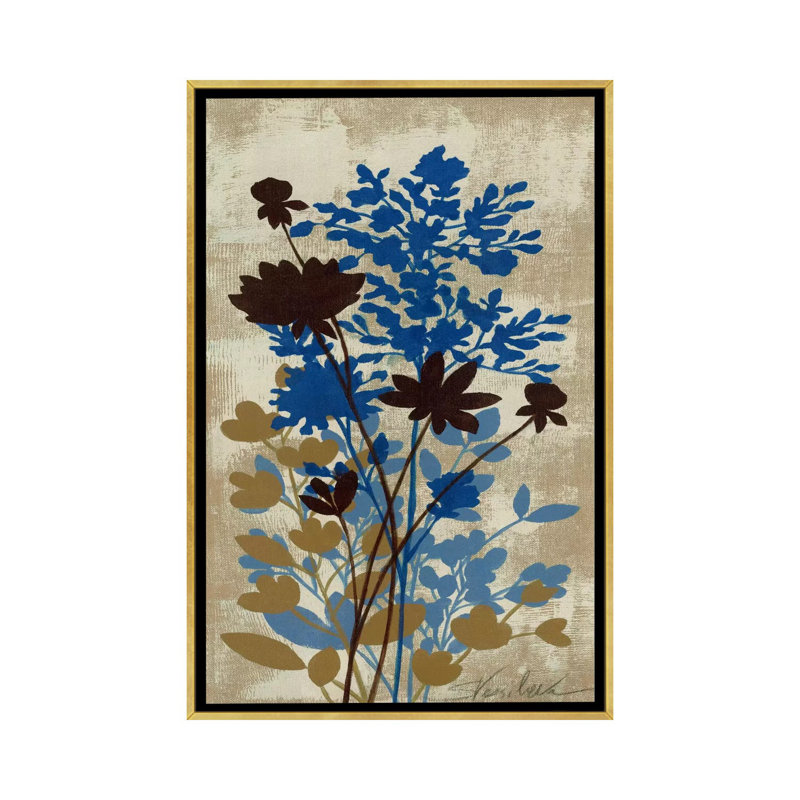 «Spring Bouquet I» par Silvia Vassileva - impression d'art graphique, Toile encadrée d'or, Aucun mat