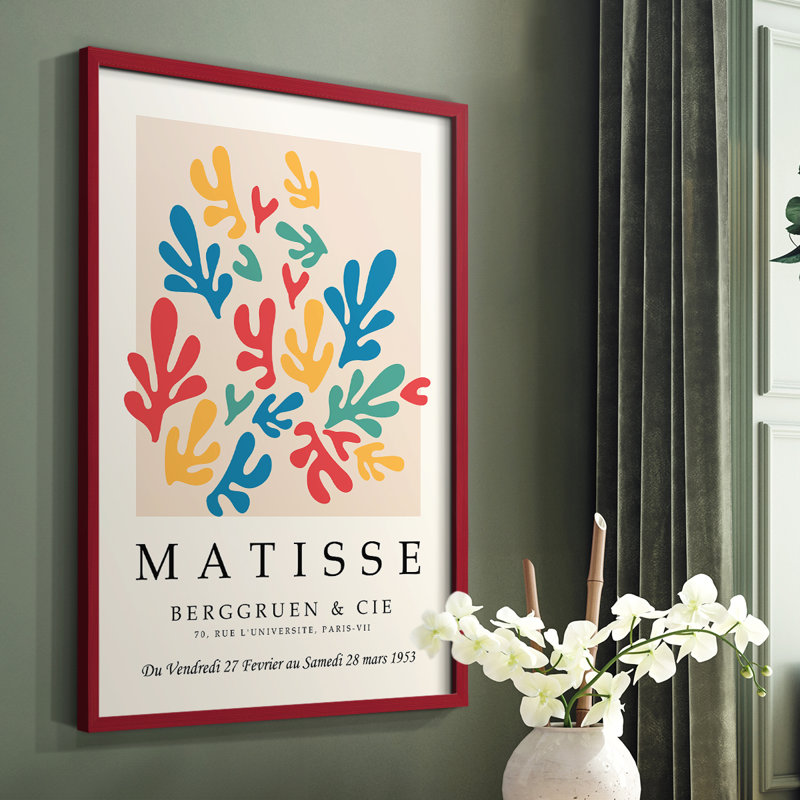 Matisse CECXLV, reproduction encadrée - bois massif, Rouge, H 10 po x l 8 po