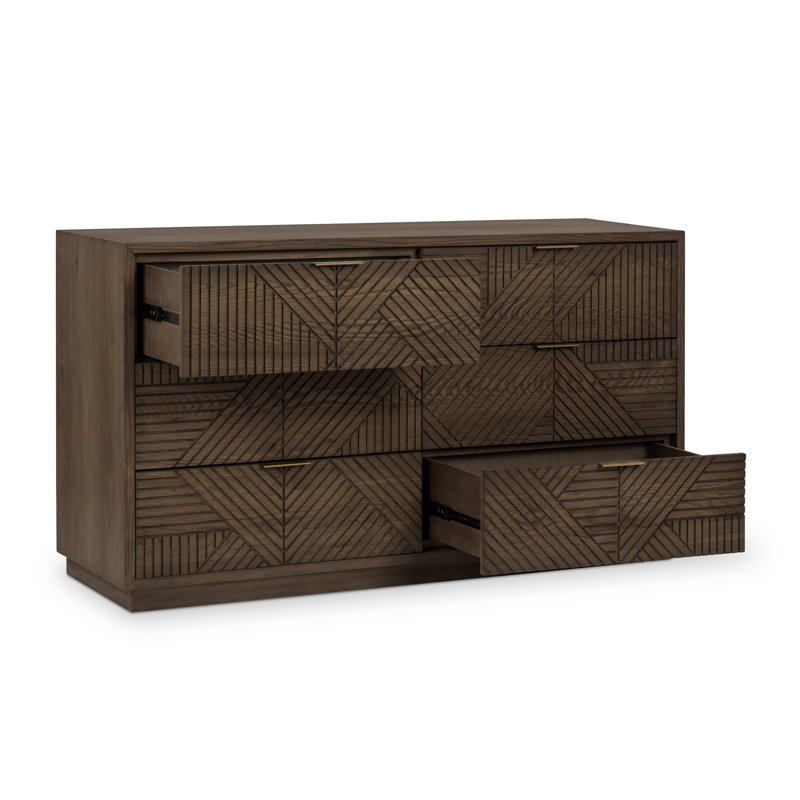 Commode 6 tiroirs Santa Clara, Brun grillé
