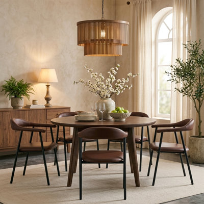 Ensemble de chaises de salle à manger 4 pièces modernes et minimalistes - Revêtement en similicuir ou en tissu, pieds en métal noir, dossier ergonomique, plusieurs options de couleurs, idéal pour la salle à manger, le bureau personnel ou le café