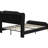 Black Bed Frame, Leather Upholstered With Gold Metal On Legs, Comfortable Skin - Surface, Wood And Pu Frame , Solid Wooden Slats, Support, 800 Lbs Weight Capacity, Easy To Clean-437525466