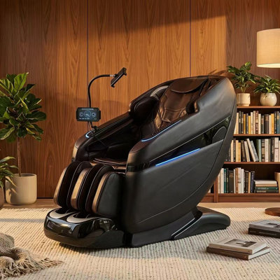 Fauteuil de massage pour le corps entier avec gravité zéro LP4, vibration synchrone, thermothérapie, massage des pieds et des mollets, programmes automatiques multiples et intensité réglable, noir