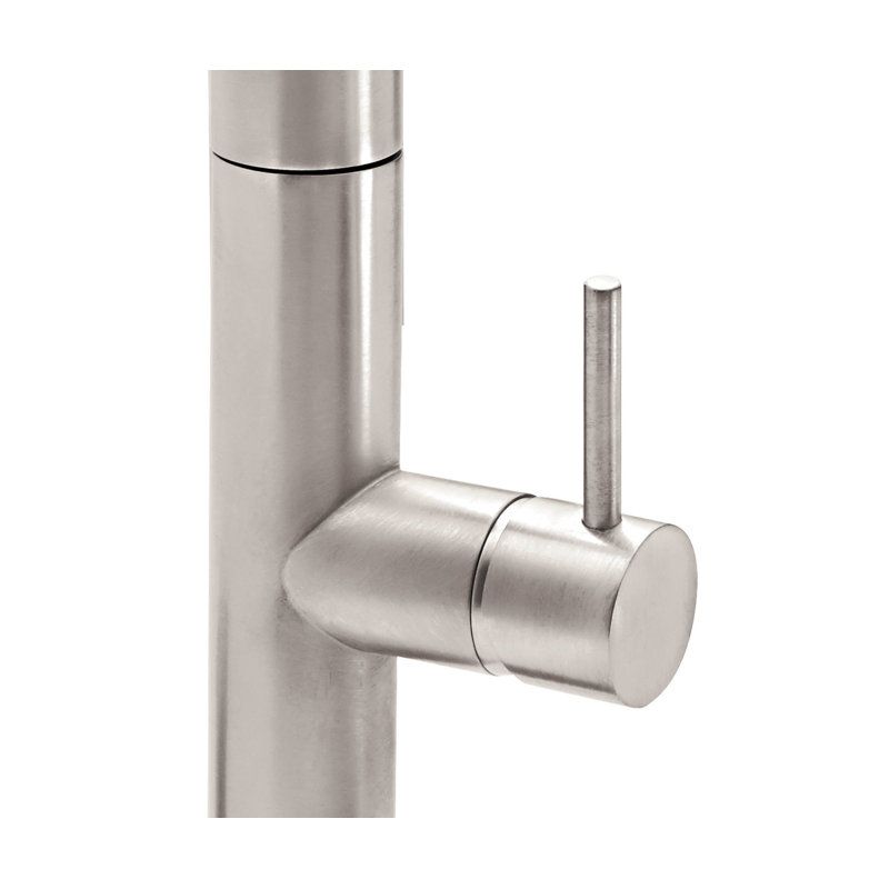 Culinary Pull-Out Kitchen Faucet With Button Sprayer, Satin Nickel, Short Stick