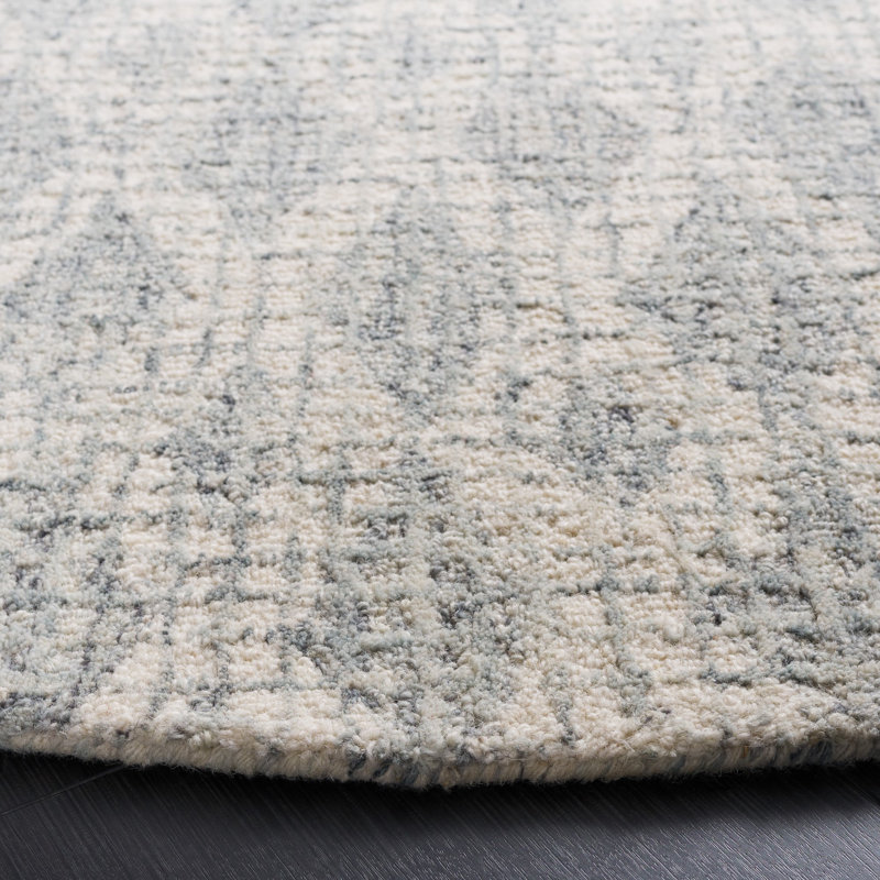 Tapis géométrique en laine touffeté à la main Sohanny, Rond 6 pi