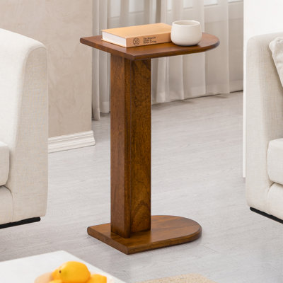 Bobby Solid Wood C Shaped End Table