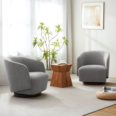 Caysey Boucle Swivel Accent Chair