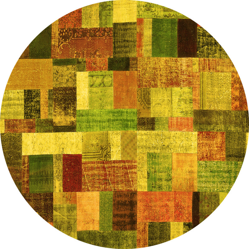 Ericalynn Performance Patchwork Indoor Rug, Round 4'