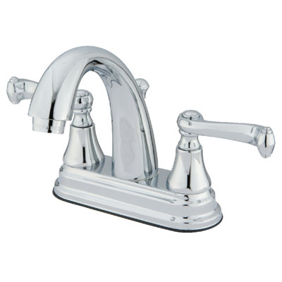 Kingston Brass English Vintage Two-Handle 3-Hole Deck Mount 4" Centerset Bathroom Faucet with Pop-Up
