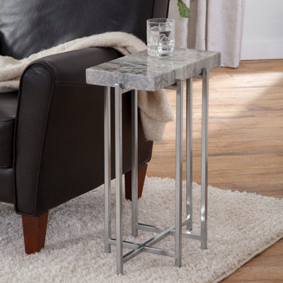 Quinto 24'' Tall Genuine Marble Top End Table