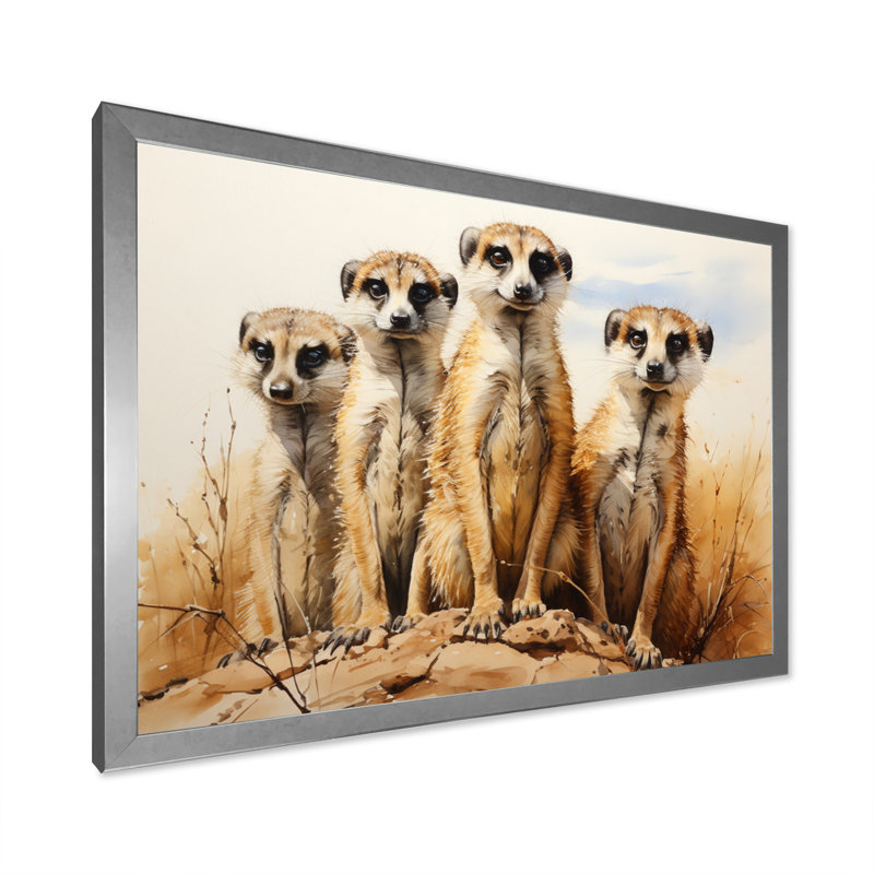 Impression sur toile, "Afrique suricate", H 12 po x l 20 po x P 1 po, Cadre photo argenté