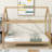 Twin Size House Bed With Roof Design, Solid Wood House Bed With Headboard And Footboard-1370164288