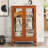 2 Doors Curio Cabinet with Tempered Glass Doors, Curio Cabinets with Mirrored Back Panel and Adjustable Shelves, Lighted Display Cabinet for Home, Office Light Bulb Included DARK OAK
