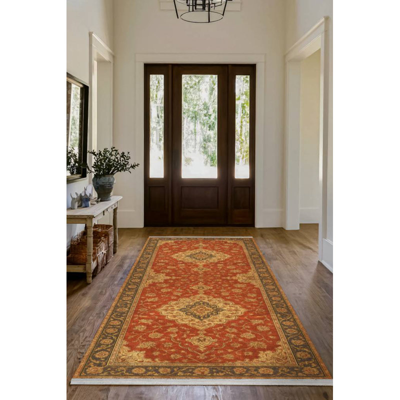 Digital Print Cotton-Polyester Brick, Runner 6'7" x 16'5"