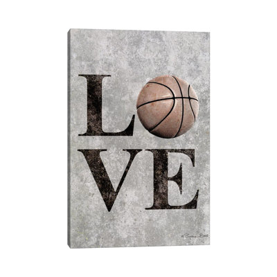 «LOVE Basketball» par Susan Ball - Art textuel sur toile tendue