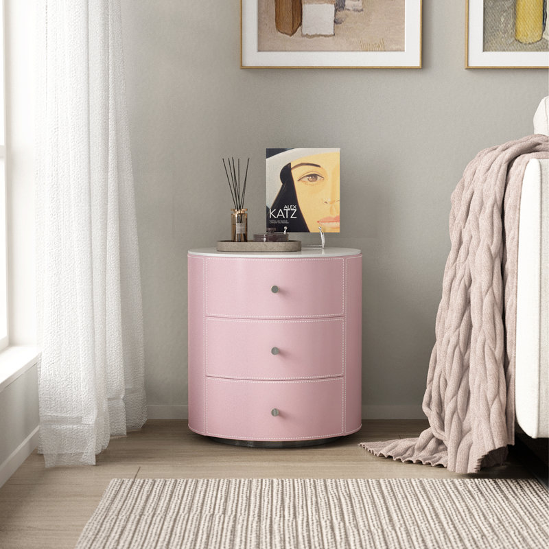 Tables de chevet, Rose / Gris