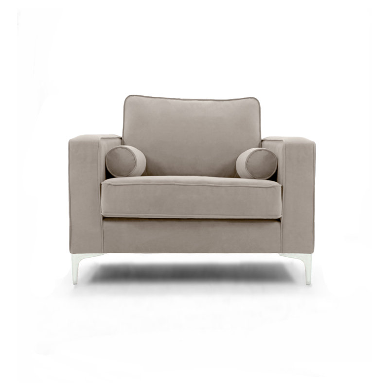 Georgio Velvet Armchair, Mink