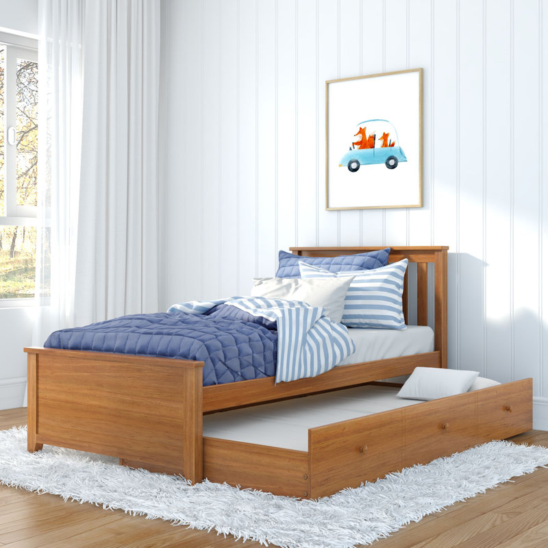 Lit matelot et capitaine avec lit gigogne en bois massif par Red Barrel Studio®, Simple, Pacane