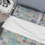 Ensemble de housse de couette en microfibre patchwork multicolore bleu vert-1044075063
