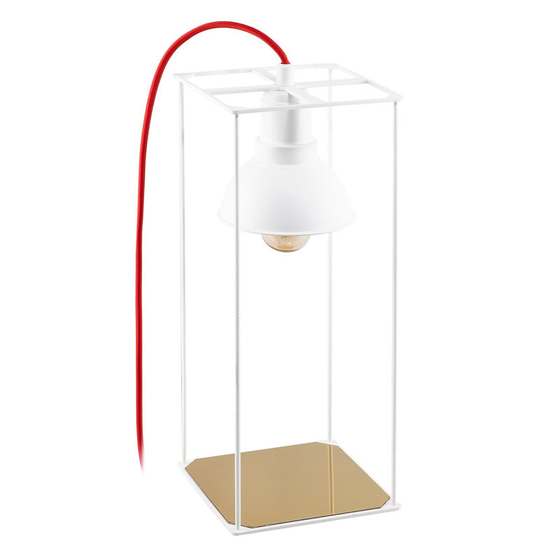 Lampe de table noire 13,78 "Akram, Or, Blanc, Rouge