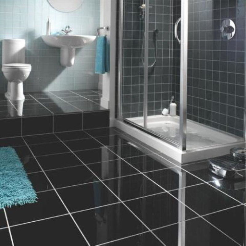 Kyoto Noir 12 in. x 12 in. Honed Granite Floor and Wall Tile