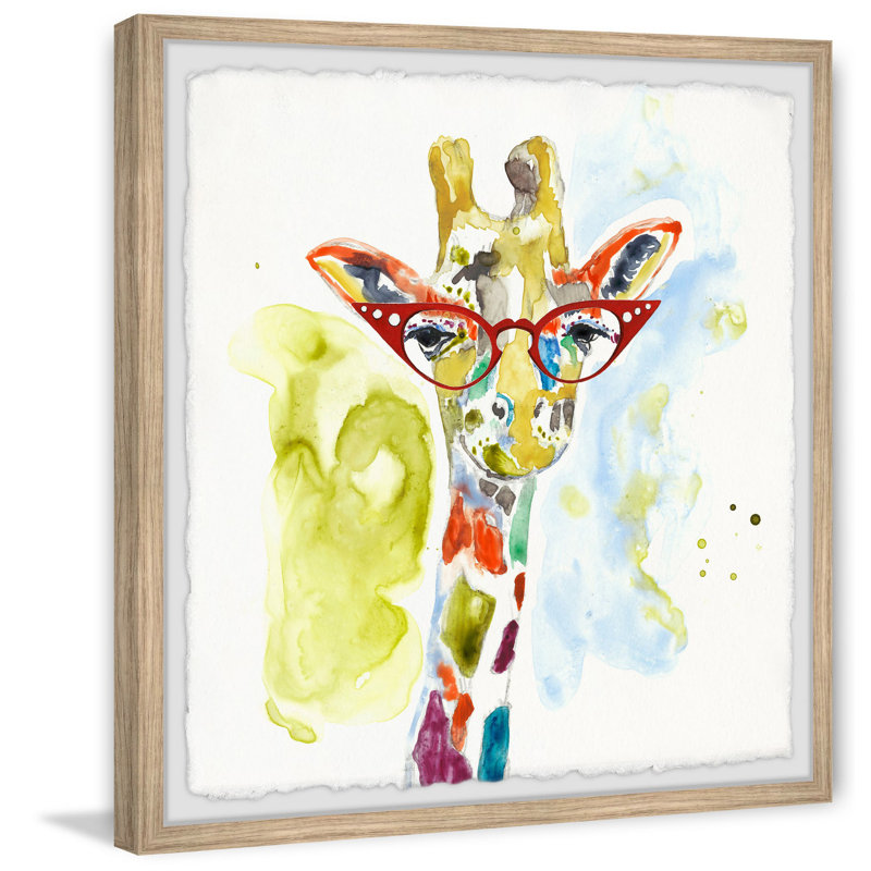 Jarred Rainbow Giraffe - Print, 41cm H x 41cm W