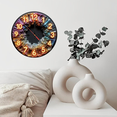 Crystal Clock Face With Glowing Numbers