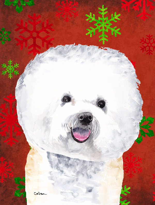 Drapeau rouge et vert Vart, Bichon frisé 1