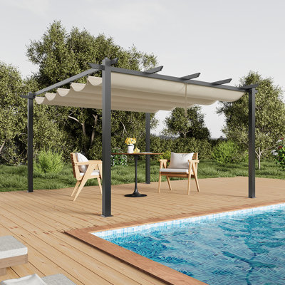 13ft Aluminium Pergola with Retractable Roof