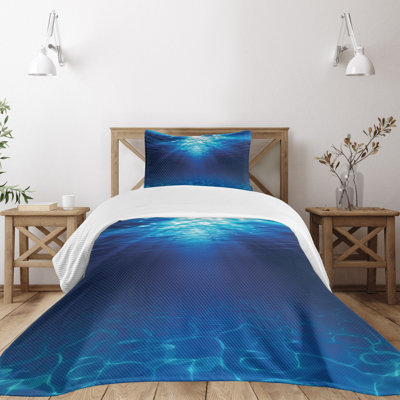 Ambesonne Ocean Bedspread Sandy Seabed Sea Scene -  bed_15012_twin