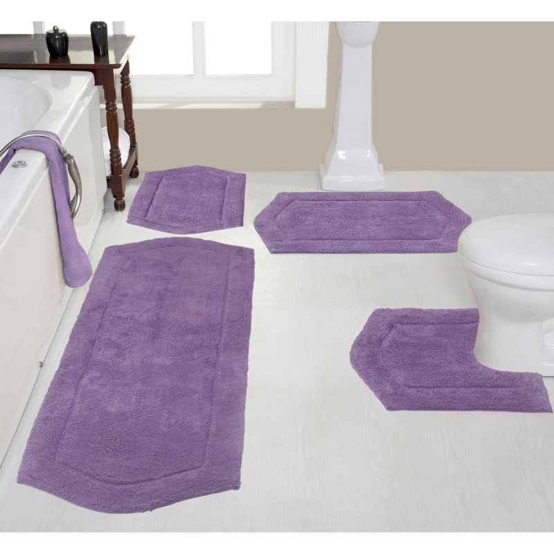 Ensemble de tapis pour salle de bain 4 pièces Morissette, Mauve