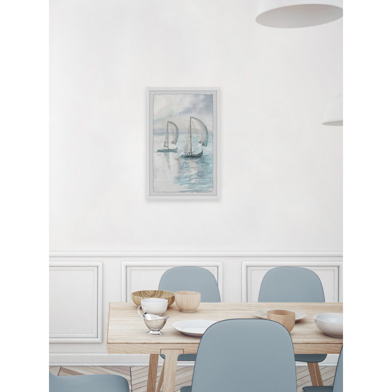 Sailing At The Blue Sea by Parvez Taj - Single Picture Frame Painting, 45 cm H x 38 cm W
