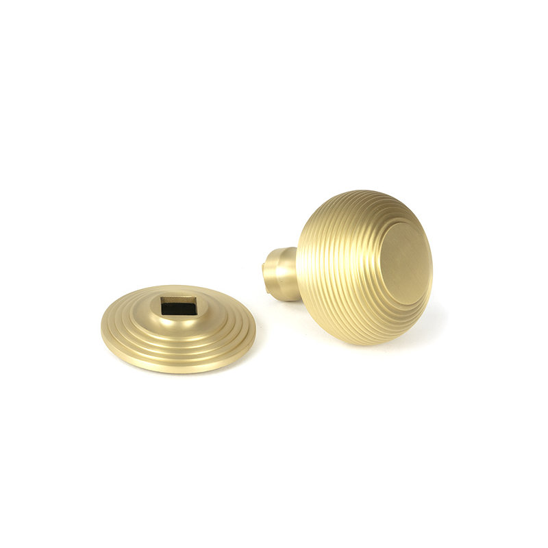 Pewter Beehive Centre Door Knob, Satin Brass