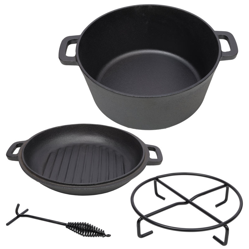 Cocotte en fonte pré-assaisonnée 3 en 1