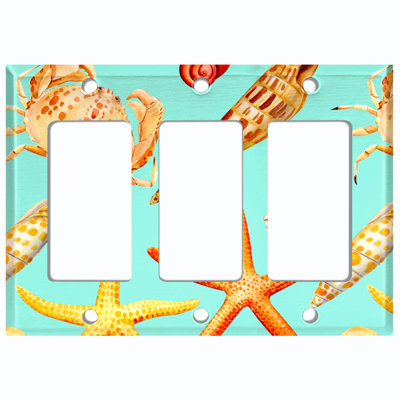 Nautical & Beach 3 - Gang Rocker Standard Wall Plate