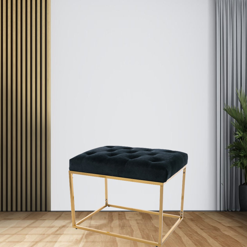Repose-pieds de salon Mercer41, Velours noir