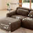 80.3" L-Shaped 2-Seater Sofa with Ottoman-1815100772