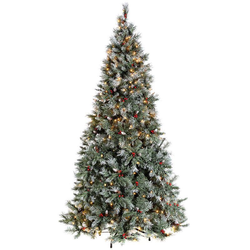Lighted Artificial Spruce Christmas Tree, 12ft H x 6.5ft W x 6.5ft D