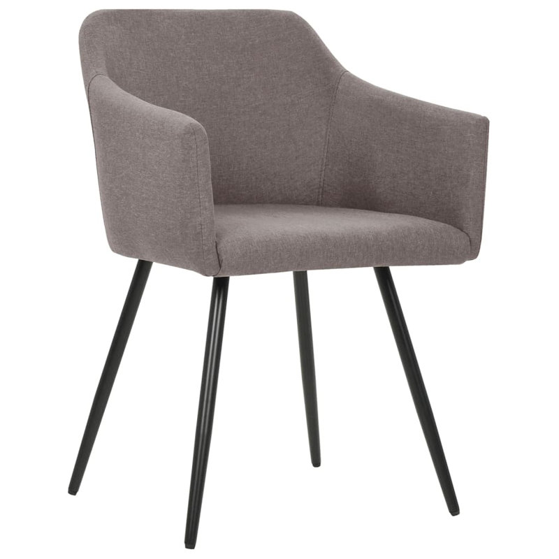 Dining Chairs Upholstered Chair with Metal Legs for Living Room Fabric, Dark Gray, 2