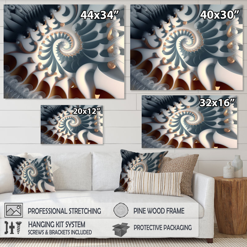 «Fractal Nucleus in White VI», reproduction sur toile, H 12 po x l 20 po x P 1 po, Toile tendue