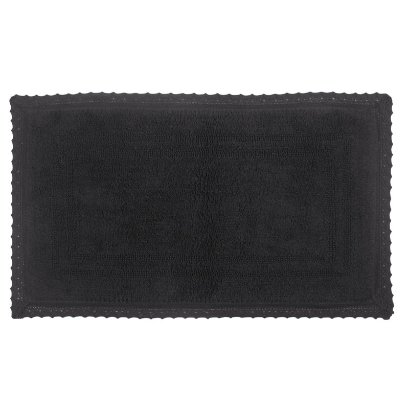Opulent Absorbent Cotton Soft Bath Rug, 24" W x 40" L, Grey
