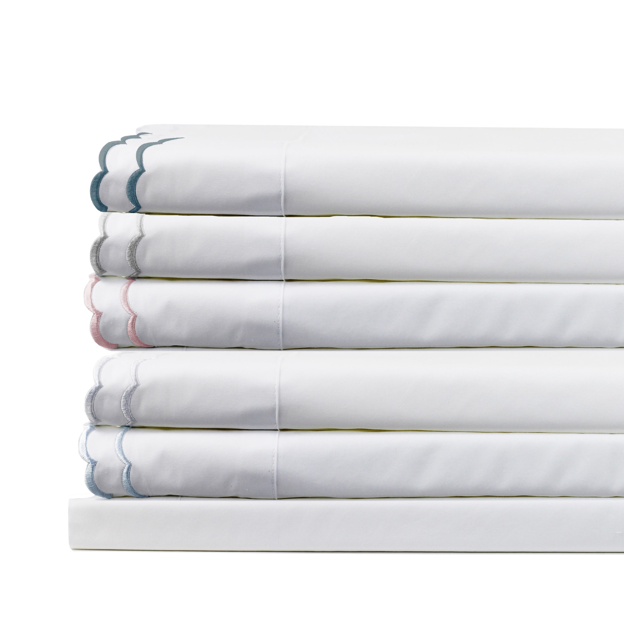 Bara Cotton Duvet Cover Set, White, King Duvet Cover + 2 King Shams