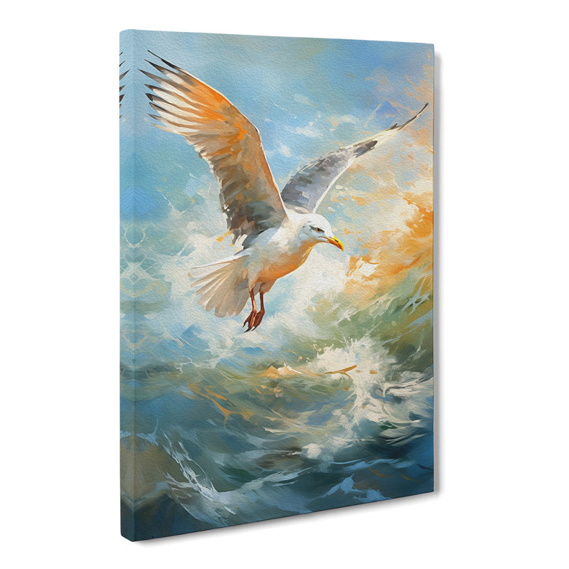 Seagull Impressionism Art - Wrapped Canvas, 76cm H x 50cm W x 3cm D