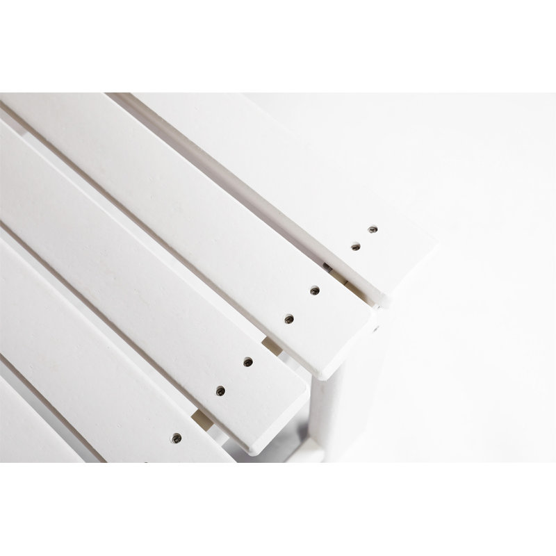 Banc Adirondack en Hdpe sans dossier avec texture en bois (sans la table), Blanc