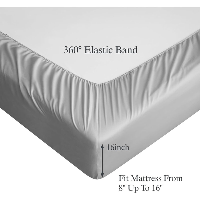 TENCEL Hand Woven Sheet Set, Twin Sheet Set with 1 Pillowcases, Gray