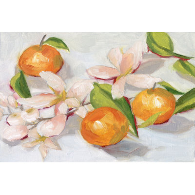 «Tangerine Blossoms II» par Melissa Wang - peinture sur toile tendue