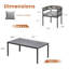 Ensemble de salle à manger 7 pièces pour l'extérieur avec table de salle à manger rectangulaire en faux bois 63 po et 6 chaises en rotin PE-576630971