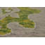 Tapis gris et vert à motif floral Oushak 9x14