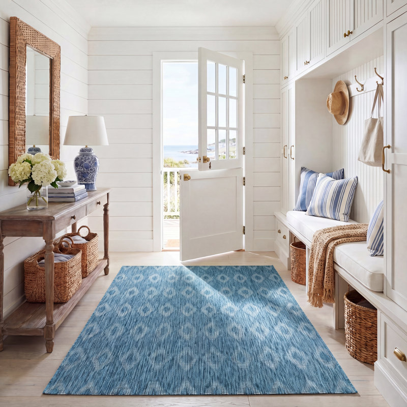 Tapis d'intérieur / extérieur géométrique à vaisselle, Rectangle 5 pi 3 po x 7 pi 7 po