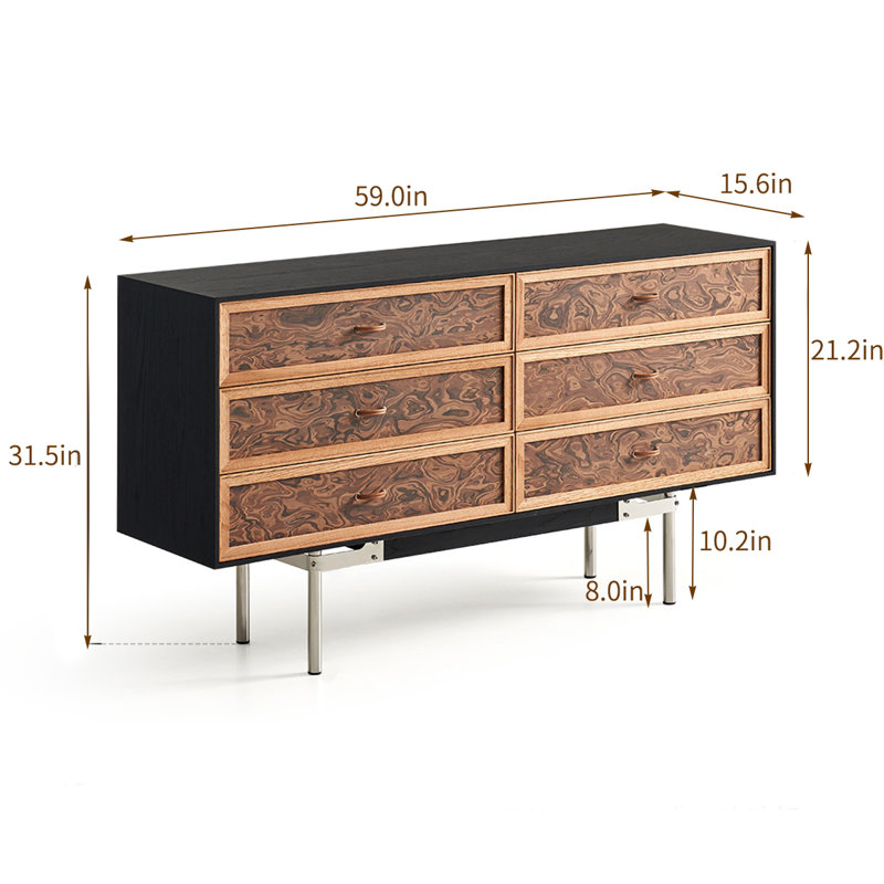 Commode d'appoint moderne en bois de luxe moderne