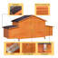 Grand poulailler en bois avec nichoir avec toit imperméable-865173006